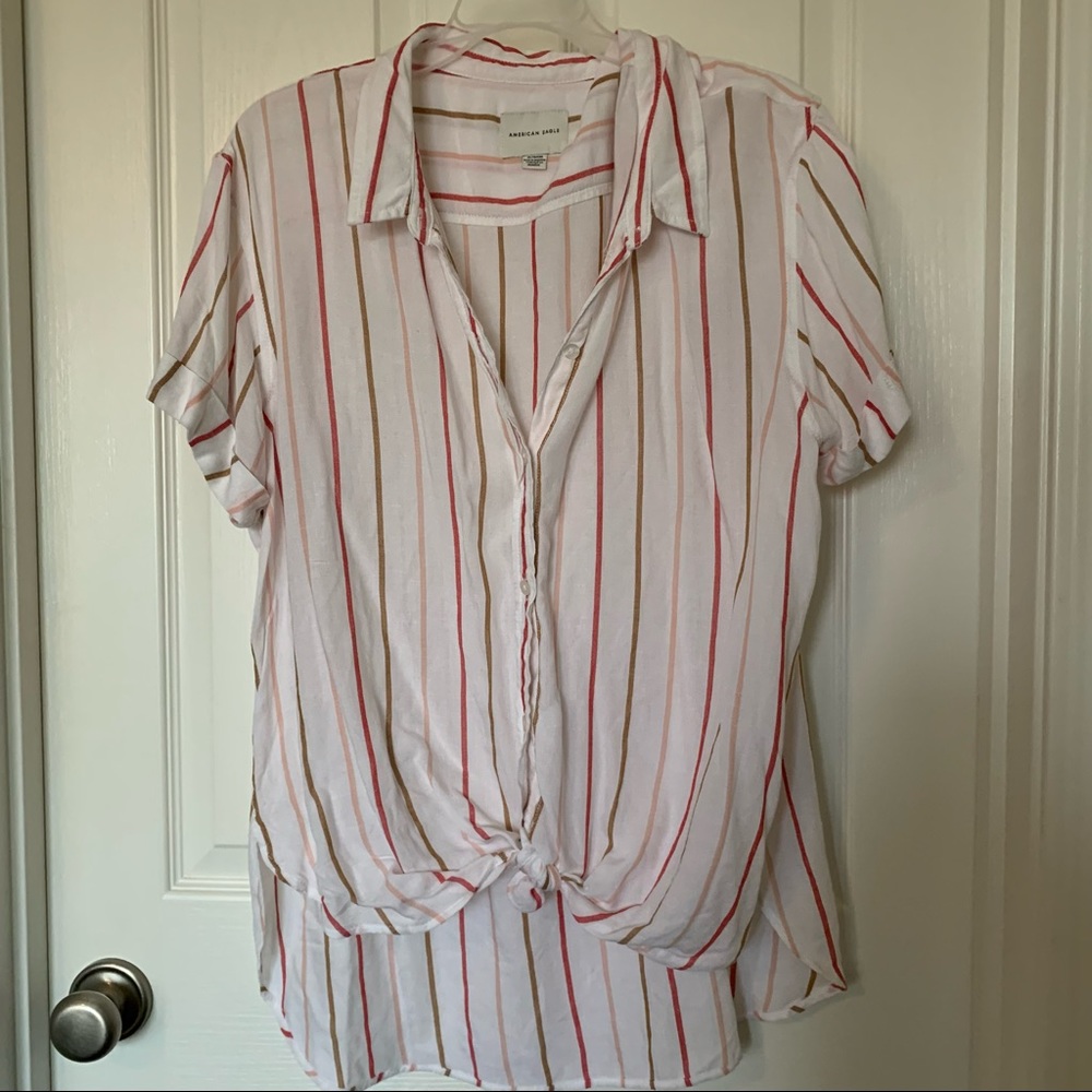 American Eagle Striped Button Down - image 1